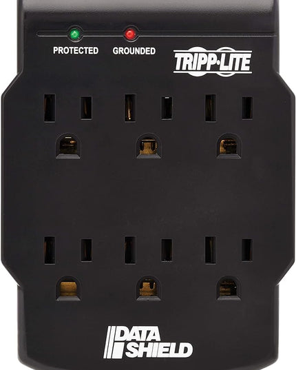 Tripp Lite 6 Outlet Surge Protector Power Strip, Direct Plug in, Black, Lifetime Limited Warranty & $10,000 Insurance (SK6-0B)
