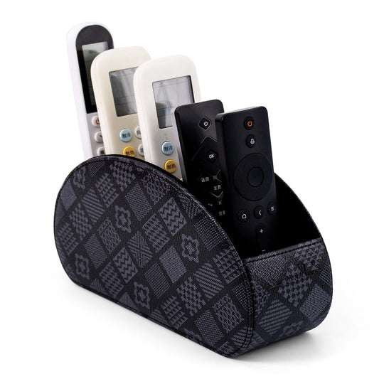 Remote Control Holders Organizer Box with 5 Compartment PU Leather Caddy