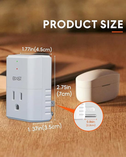 BXST 918J Single Outlet Surge Protector for Home Appliance Small Multi Function Plug with Surge Protection Wall Mount Power Suppressor for Refrigerator, TV, PC, Xbox, PS5, 120V, 1800W, 1 Pack