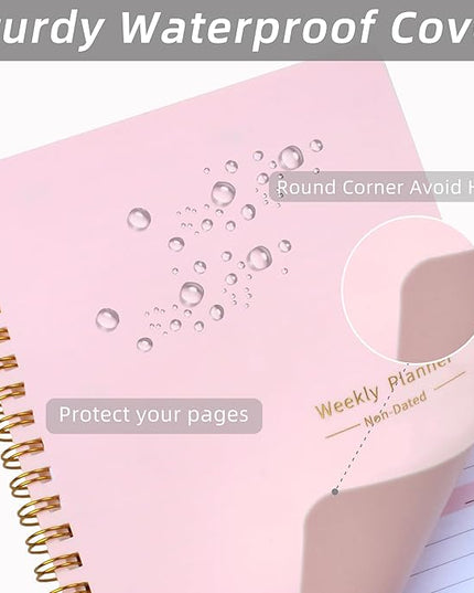Undated Weekly Planner- Weekly Goals Notebook, A5 To Do List Planner, Habit Tracker Journal with Spiral Binding, 5.7 x 8.0 inches