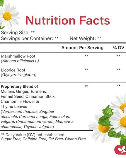 Premium Happy Throat Herbal Tea – 75 Bags Of Supper Tea Blend: Marshmallow Root, Slippery Elm & Ginger – Dry & Sore Throat Relief – Caffeine-Free, No Honey, No Citrus – No Sugar