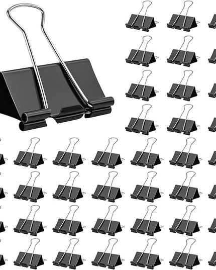 OWLKELA 1.6 Inch (40 Pack) Large Binder Clips, Black Paper Clamps for Office, School, and Home Supplies
