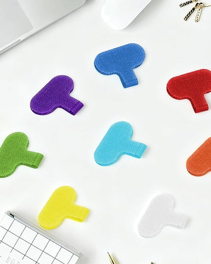 Cable Labels Tags: 32 Pcs Reusable Write-On Cord Tags, 8-Color Wire Organizer Ties for Electronics Cable Management and Identification