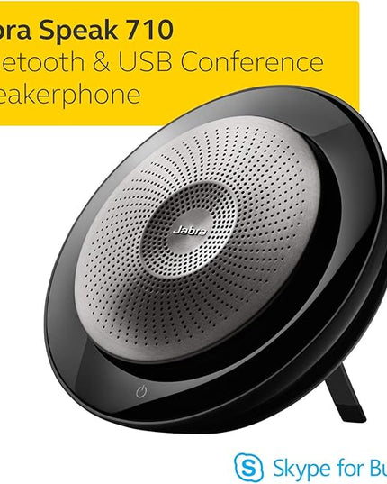 Jabra Speak 710 MS Wireless Bluetooth Speakerphone with Link 370 USB Adapter – Portable Conference Speaker for Holding Meetings Anywhere with Immersive Sound - Certified for Microsoft Teams
