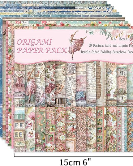 Origami Paper Kit 100 Sheets 70GSM 6 Inch Square Double Sided Color 100 Vivid Solid Colors for Hand Crafts Origami Paper Arts Creativity.Sweet Flower Fairy
