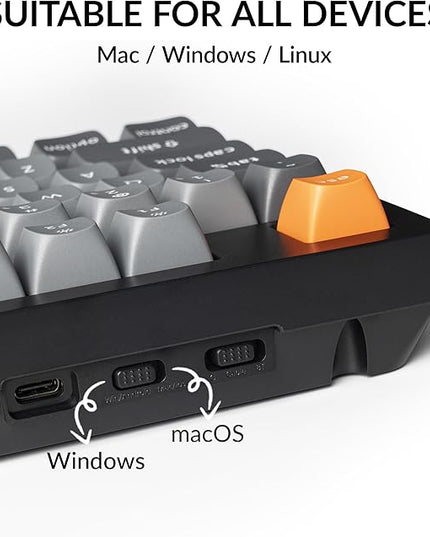 Keychron K10 Max Wireless Custom Mechanical Keyboard, QMK 2.4 GHz Bluetooth Full-Size with Hot-swappable Keychron Super Banana Switch Compatible with Mac Windows Linux (RGB Backlit)