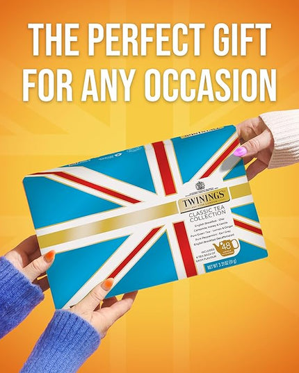 Twinings Tea Classics Collection Gift Box Variety Sampler, 48 Tea Bags (Pack of 1), Enjoy Hot or Iced, Includes Black, Herbal, Green, & Chai Teas