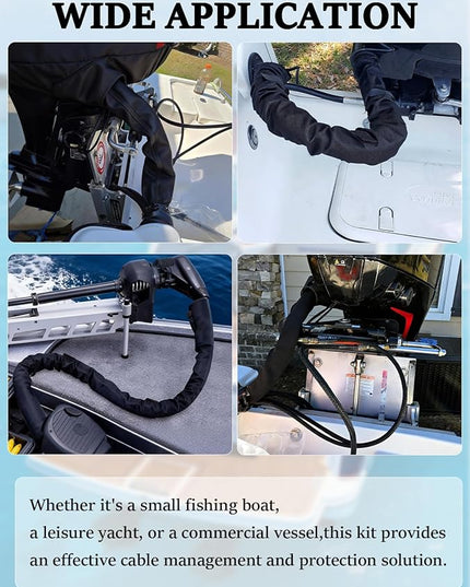 48 Inch Zippered Rigging Sleeve,Trolling Motor Cable Organizer Sleeve, ZRS-1-DP Casing, Heavy Duty 600D Waterproof Marine Cable Jacket, Universal Fit for Yacht Cable Management Kit