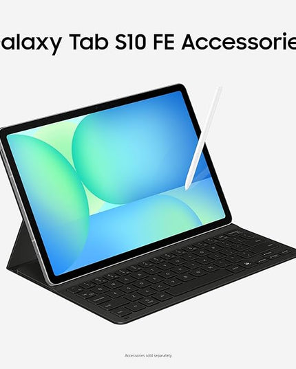 SAMSUNG Galaxy Tab S10 FE 256GB WiFi Android Tablet + Book Cover Keyboard Slim, Large Display, Long Battery Life, Powerful Processor, S Pen, US Version, 2025, 2 Yr Manufacturer Warranty, Gray