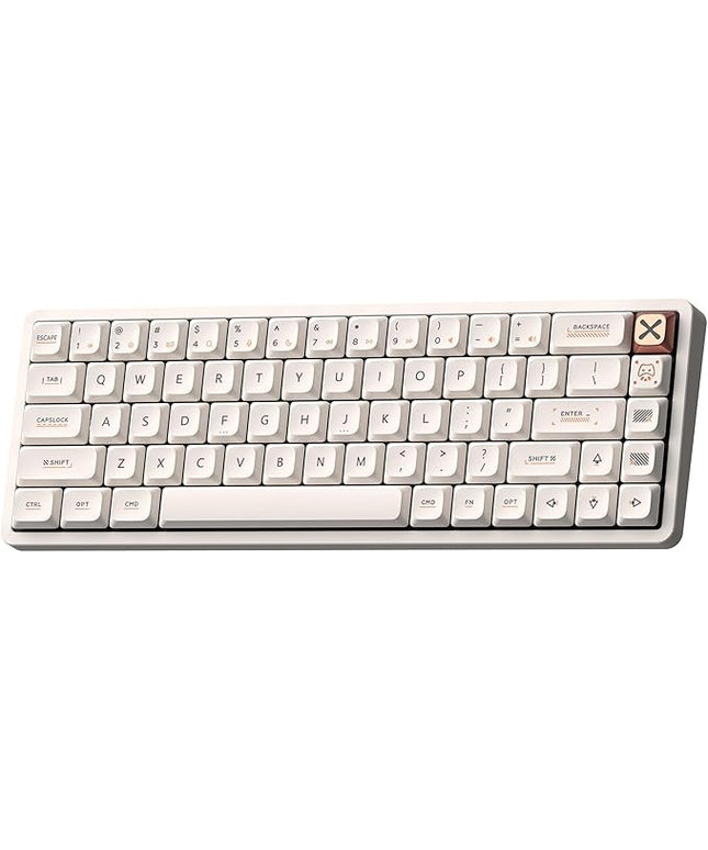 IQUNIX Magi65 Low Profile Mechanical Keyboard Wireless 65% Keyboard Ultra Slim for Creamy Typing, Hot Swappable, RGB Backlit, PBT Keycaps, Aluminum Case, BT/2.4G/USB-C, for Mac/Windows (Ochre White)