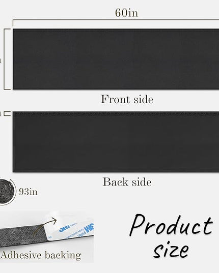 Under Desk Privacy Panel Self-Adhesive Modesty Panel Stand Up Desk Modesty Panel for Home Office or Standing Workstation, Black (60" Black)