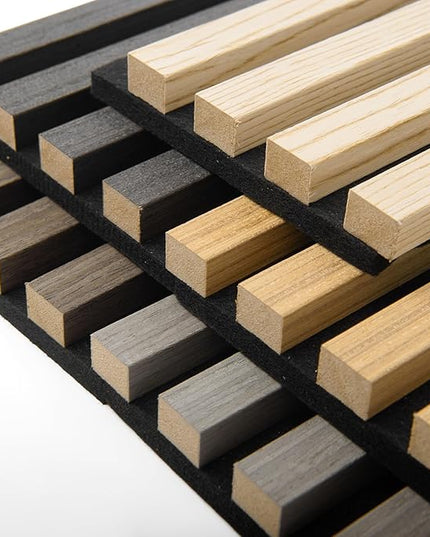 Art3d 5-Pack Sample Acoustic Wood Panels for Wall, Soundproof Wood Slat Panel for Wall and Ceiling - 5 Colors, 6" x 4.7"
