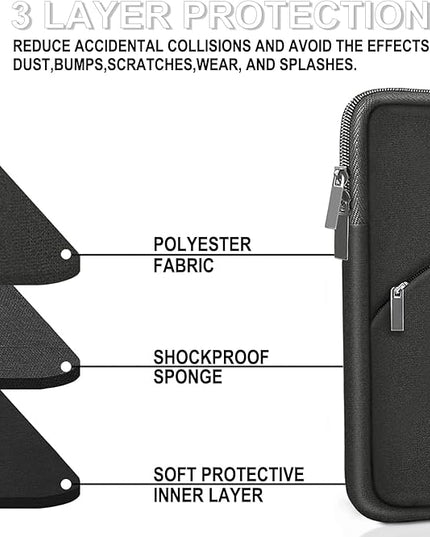 Laptop Sleeve Case 14 inch, Slim Portable Monitor Protective Cover with Front Pocket, Traveling Carrying Laptop Bag Compatible for MacBook Air/Pro, HP, Dell, Lenovo, Acer, Grey