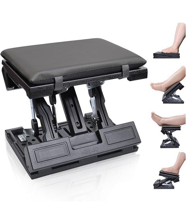 Foot Rest for Under Desk at Work Ergonomic Footrest with Adjustable Height and Angle, Foldable Foot Stool with Removable Pad Massage Beads for Office Gaming Chair Gray