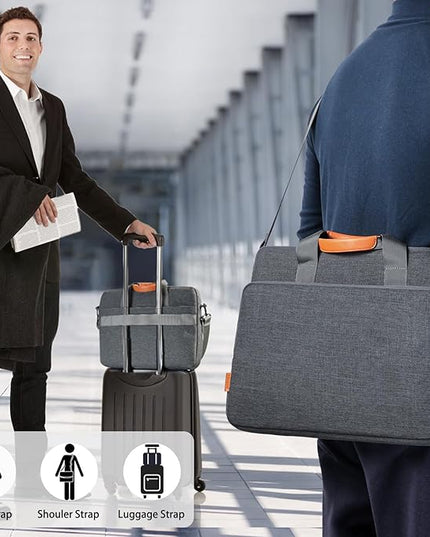 15 15.6 16 inch Laptop Computer PC Shoulder Bag Carrying Case, Water-Repellent Fabric Briefcase, Lightweight Toploader, Business Casual or School