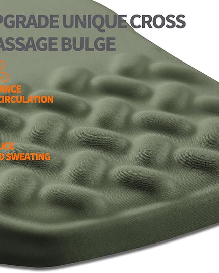 Ergonomic Slope Mouse Pad Wrist Support, Wrist Rest Mousepad for Carpal Tunnel Pain Relief with Massage Bulge and Slow Rebound Memory Foam (12x8 inch, Olive Green)