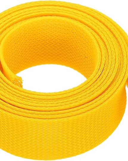 uxcell Expandable Sleeving, 2-inch 10ft Cable Sleeve, Yellow