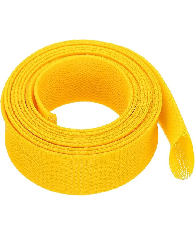 uxcell Expandable Sleeving, 2-inch 10ft Cable Sleeve, Yellow