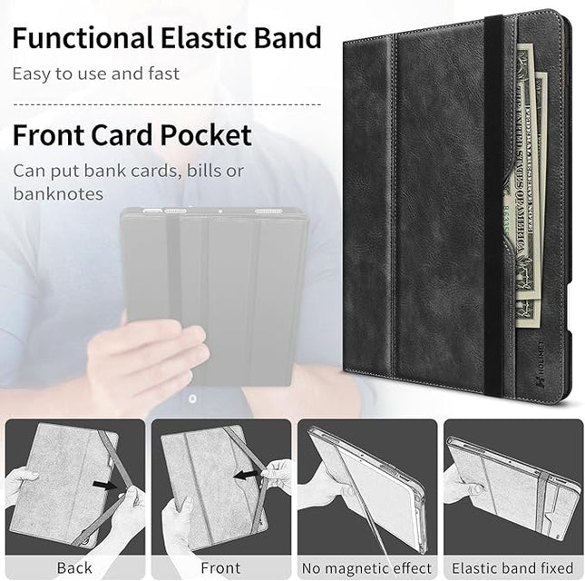 H HOLIMET Case for iPad Air 11 inch 2025 M3, iPad Air 4th/5th/6th Generation 10.9 Inch with Pencil Holder Pocket Typing Angle Auto Sleep/Wake Muti-Stand Vegan Leather