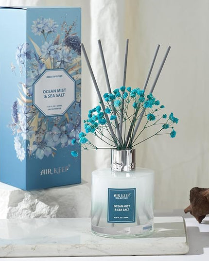 Airkeep Reed Diffuser Set/Ocean Mist&Sea Salt/6.76 fl oz(200ml)/1 Pack/Home & Office Decor Aromatherapy Diffuser Oil Gift Set