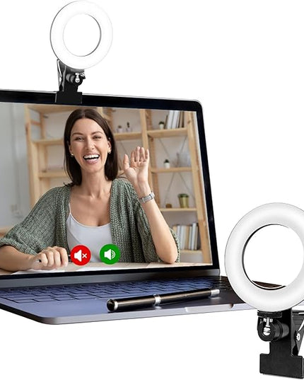 Video Conference Lighting Kit, Ring Light for Monitor Clip On,for Remote Working, Distance Learning,Zoom Call, Self Broadcasting and Live Streaming, Computer Laptop Video Conferencing