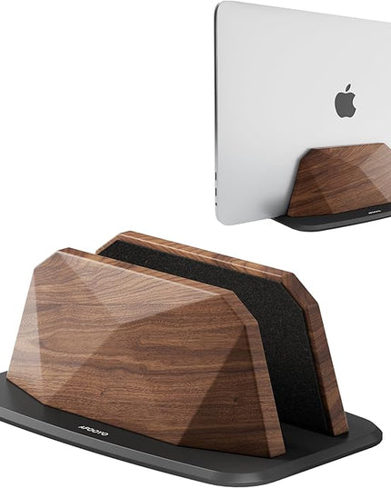 Vertical Laptop Stand - Walnut Adjustable Laptop Holder,Desktop Dock Compatible with All MacBook, Surface,Chromebook,Dell & More(Walnut)
