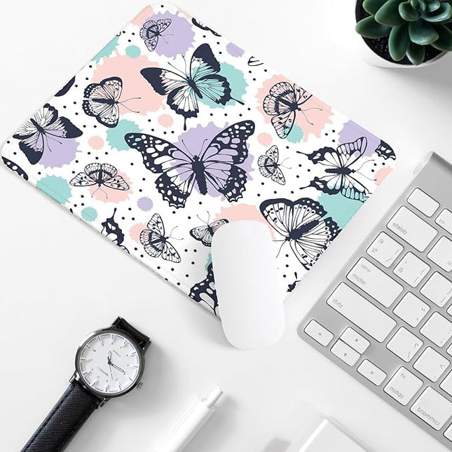 Butterfly Square Mouse Pad,Non-Slip Rubber Base Mouse Pad,Home Office Decoration Desktop Accessory,Laptop Mouse Pad for Office Laptops,9.4x7.8x0.12in