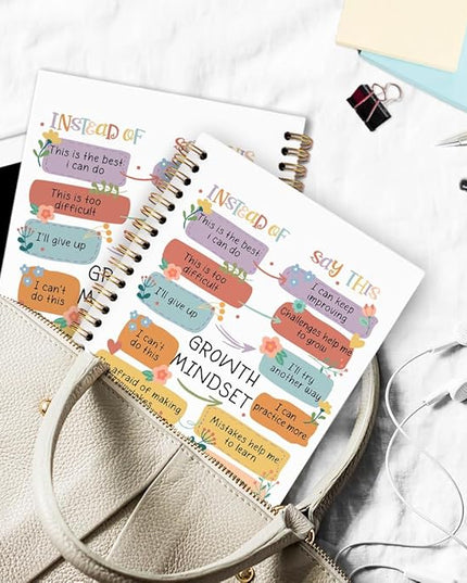 dvhdajed Mental Health Spiral Notebook, Therapy Journaling Notebooks, Floral Therapy Spiral Journal for Women, Positive Affirmations Office School Supplies Gifts, 5.5x8.3 In