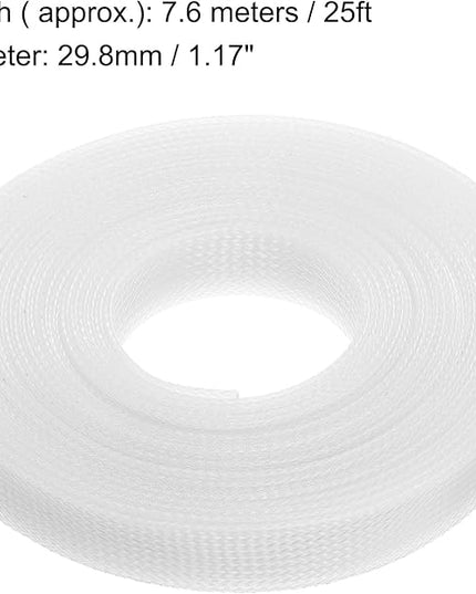 uxcell Expandable Sleeving,1 3/16-inch 25ft Cable Sleeve, Clear