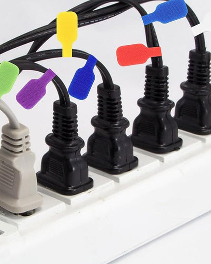 Cable Labels, 49 Cord Labels in Seven Colors, Can Be Handwritten and Reused, Suitable for The Identification of Various Wires and Cables