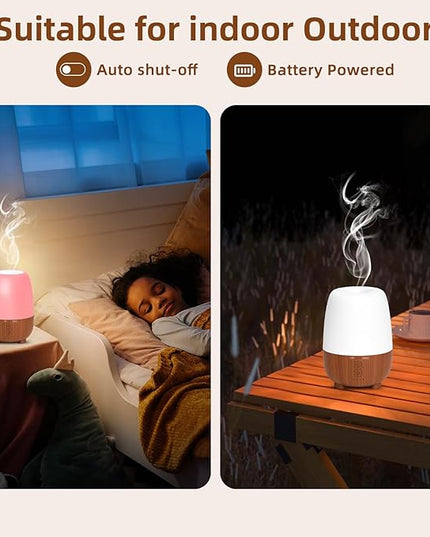 SEEDSEEL 150ML Rechargeable Battery Operated Essential Oil Diffuser, Portable Cordless Aromatherapy Diffuser,7-Hour Runtime with 7 LED Color Changing Lightsfor Home,Office,Outdoor