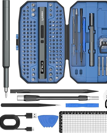 STREBITO 155 in 1 Mini Electric Screwdriver Set, Upgraded Small Electric Screwdriver Cordless, 5 Torque Settings, Max 7 N.m, Electronic Power Screwdriver Repair Tool Kit for Mac, Computer Pc Building