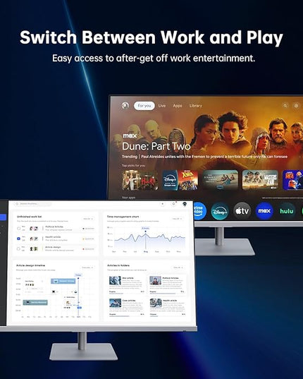 KTC 32 Inch 4K Smart Monitor, Google System UHD (3840x 2160) Smart Monitor with Speakers, Netflix Licensed, Type-C 65W PD, WirelessDisplay, HDR, Bluetooth, Hey Google Voice Remot, VESA Support, A32Q8
