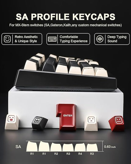 Keycaps- Double Shot PBT Custom Keycap Set, Rome Minimalist Style 161 Keys, Suitable for 65% 75% 80% 98% 100% All Kinds of Mechanical Keyboards with Cross Shaft, with Key Puller