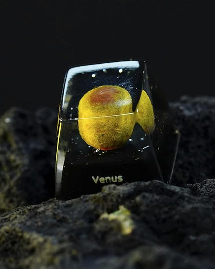 Venus Planet Artisan Keycap R1 SA Profile Custom Solar System Planets Keycaps 1U ESC Handmade Resin Gaming Galaxy Key Cap Cherry MX Switch Compatible Mechanical Keyboard Space Lover Gift