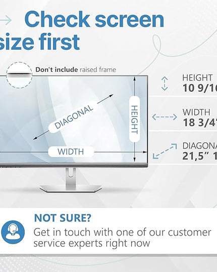 VINTEZ 21.5 Inch 16:9 Privacy Screen for Computer Monitor and Laptop - Anti Glare Protector Film Blue Light Filter Eye Protection - Computer Screen Privacy Shield, [1 Pack]