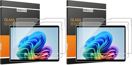 Megoo Screen Protector for Microsoft Surface Pro 11/10 (2024) - Fits Pro 9, 8, X (13 inch) - Tempered Glass, High Sensitivity, Surface Pen Support, Smooth Touch, 4 Pack