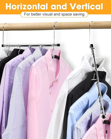 2 Pack Shirt Hangers Space Saving, Foldable Coat Hangers for Closet Organization, 5 Tier Clothes Hangers, No-Slip Multi Closet Organizer (2)