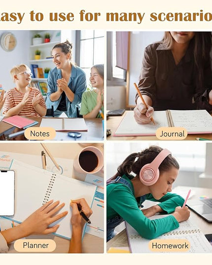 3 Pcs Spiral Notebook Journal 8.5” x 11” A4 Large Notebooks College Ruled Lined Journal Plastic Hardcover 100 GSM Ruled Paper 120 Pages for Women Men Office Note-Taking Business