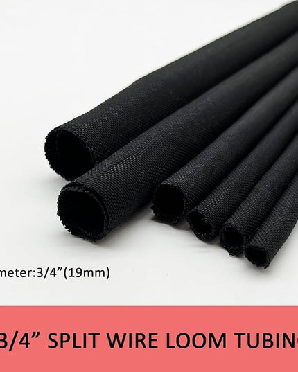 Split Mesh Cord Sleeve Loom Tubing Cable Cover Braided Cable Management Auto Protective Wire Harness Wrap Self Wrapping Woven 3/4"-16ft