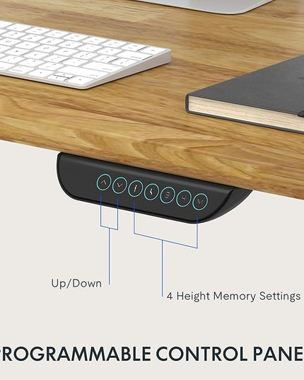 FLEXISPOT E6 MAX Solid Wood 63x24 Inch Dual Motor 3-Stage Heavy Duty Standing Desk, 330lbs Weight Capacity, Height Adjustable Desk w/Cable Management & Wheels(Butcher Block Rubberwood + White Frame)