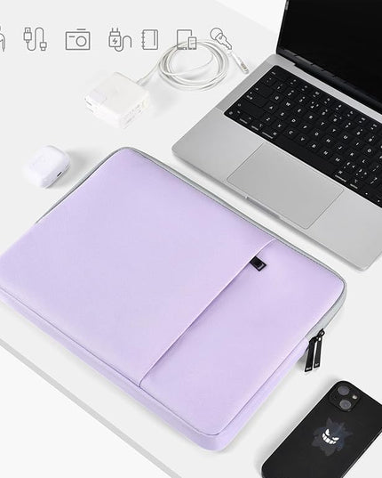 360° Upgraded Protective Laptop Sleeve for MacBook Air 15 inch M4 A3241 2025, M3 A3114 2024, M2 A2941 2023, 15-inch Shockproof Water-Resistant MacBook Case w/Accessory Pocket, Purple