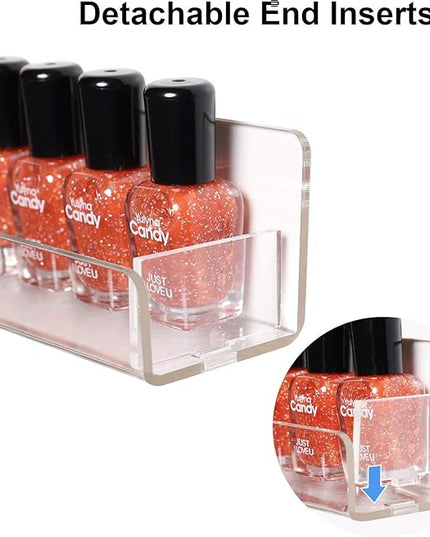 15" Acrylic 6 Shelves Nail Polish Wall Mounted Holder Paint Organizer Storage Rack Clear Hanging Nail Polish Shelf Floating Wall Mount Nursery Bookshelves Vinyl Display Record Holder.