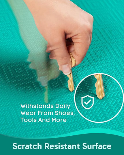 Ophanie Kitchen mats for Floor, 3/4 inch Thick, Kitchen Rugs, 20''x39'' Anti Fatigue Standing Cushioned Mat, Waterproof,Comfort Ergonomic mat for Office, Home, Sink, Teal Non-Slip Bottom