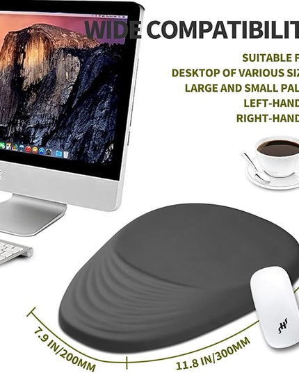 Hokafenle Ergonomic Mouse Pad Wrist Support, Terraced Slope Carpal Tunnel Wrist Pad for Mouse with Unibody Memory Foam, Wrist Rest Pain Relief Mousepad (Dark Grey, 11.8x7.9 in)