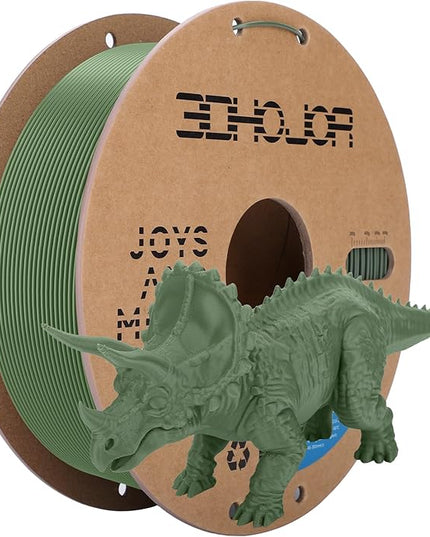 3D Printer Filament Basic PLA Filament 1.75mm 300mm/s 1kg Cardboard Spool Dimensional Accuracy +/- 0.03 mm Fit Most 3D FDM Printer-Olive Green