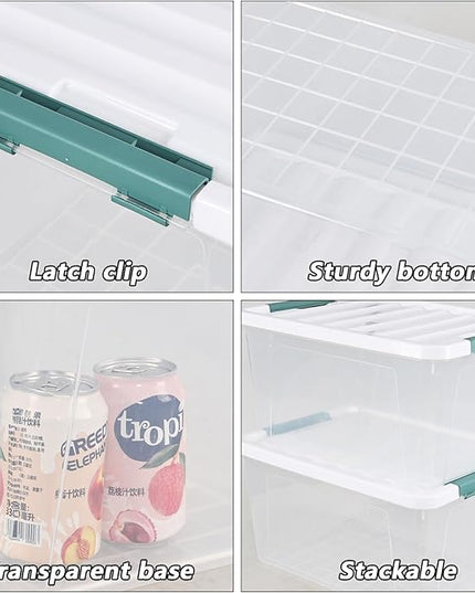 6 Pack 35 Quarts Large Storage Bin with Lid, Clear Plastic Latching Boxes