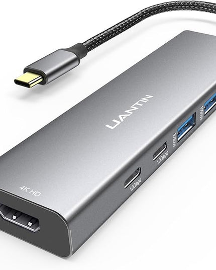 USB-C Hub (6-in-1) Multiport Adapter with 10Gbps USB C 3.2 & USB-A 3.2 4K HDMI, 100W Power Delivery, USBC Dongle for MacBook Pro/Air, iPad Pro, ThinkPad, iMac and More
