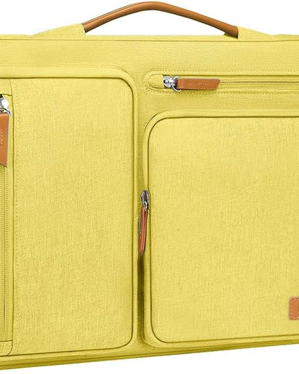 MOSISO 360 Protective Laptop Case 13.3 inch, 13-13.3 inch Laptop Sleeve Compatible with MacBook Air/Pro 13 / Pro 14,HP Dell Acer ASUS,Side Open Carrying Case with 4 Zipper Pockets&Handle, Yellow