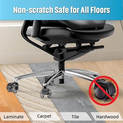 Office Chair Wheels 2 Inch Replacement for All Hardwood and Carpet Floors